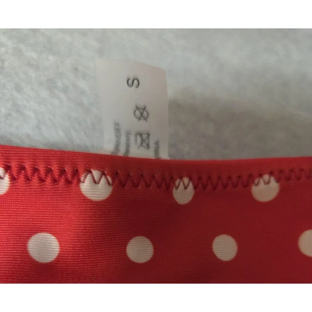 CUPSHE Red White Polka Dot Bikini Set Women's Size S Ruffle Triangle 2 Pc NWT